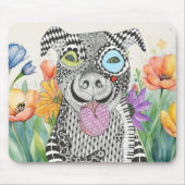 Schattigee Pitbull Dog Mousepad Muismat (Voorkant)
