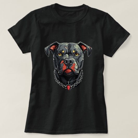 Schattigee Pitbull Dog Pitbulls T-shirt (Design voorkant)