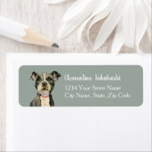 Schattigee Pitbull Dog Puppy Eyes Retouradres Etiket (Insitu)