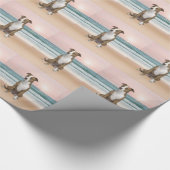 Schattigee Pitbull Dog Zittend op het strand met z Cadeaupapier (Hoek)