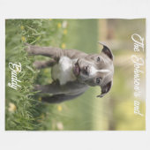 Schattigee pitbull gepersonaliseerd fleece deken (Voorkant (Horizontaal))