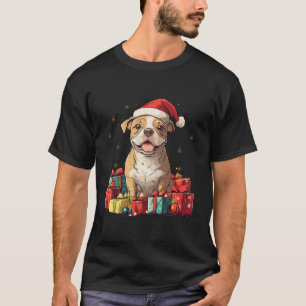 Schattigee Pitbull Santa Hat Grappige Kerst Pittie T-shirt