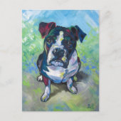 Schattigee pitbull schilderij briefkaart (Voorkant)