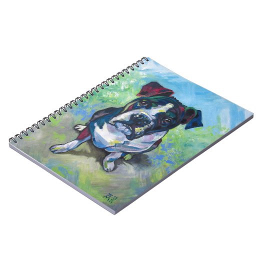 Schattigee pitbull schilderij notitieboek (Linkerzijde)