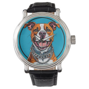 Schattigee Pitbulldog Horloge