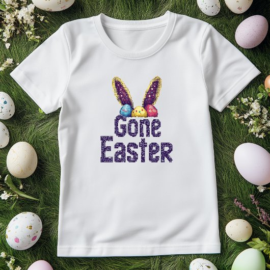 Schattigee Pixel Art Bunny Gamer T-shirt; Gone Eas T-shirt