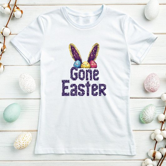Schattigee Pixel Art Bunny Gamer T-shirt; Gone Eas T-shirt