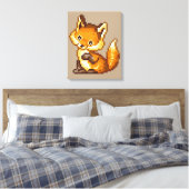 Schattigee Pixel Art Fox Canvas Afdruk (Insitu (Slaapkamer))