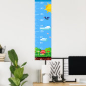 Schattigee Pixel Art Landscape Groeigrafieken Poster (Thuiskantoor)