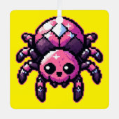 Schattigee-pixelspin Metalen Ornament (Voorkant)