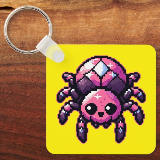 Schattigee-pixelspin Sleutelhanger (Voorkant)