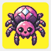 Schattigee-pixelspin Vierkante Sticker (Voorkant)