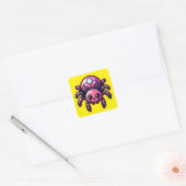 Schattigee-pixelspin Vierkante Sticker (Envelop)