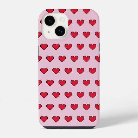 Schattigee pixelvorm van het hart iPhone hoesje (Achterkant)