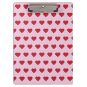 Schattigee pixelvorm van het hart klembord (Voorkant)