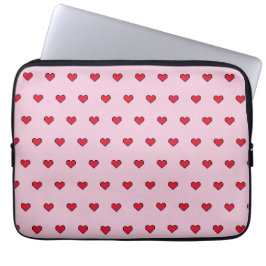 Schattigee pixelvorm van het hart laptop sleeve