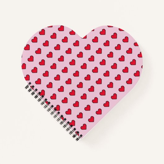 Schattigee pixelvorm van het hart notitieboek (Voorkant)