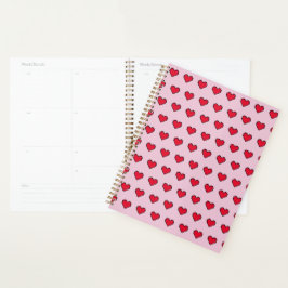Schattigee pixelvorm van het hart planner