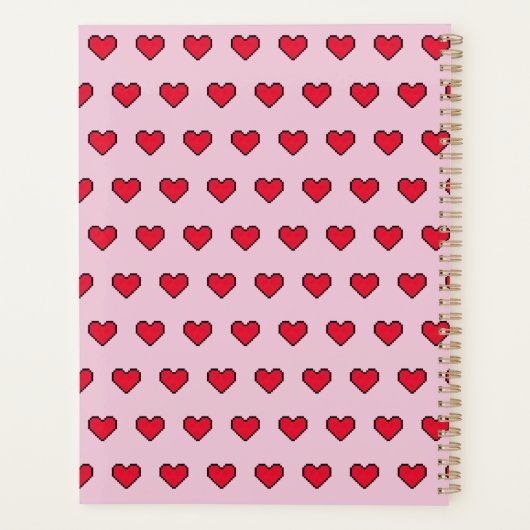 Schattigee pixelvorm van het hart planner (Achterkant)