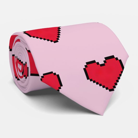Schattigee pixelvorm van het hart stropdas (Opgerold)