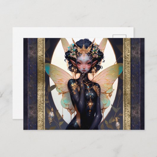 Schattigee Pixie Fairy Meisje Fantasy Kunst Briefkaart (Voorkant / Achterkant)