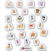 Schattigee Pizza Astronaut Dierenananas Pack Sticker (Voorkant)