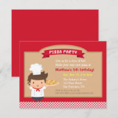 Schattigee Pizza Chef Boy Verjaardagsfeestje Uitno Kaart (Voorkant / Achterkant)