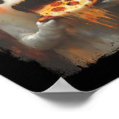 Schattigee Pizza Ghost Eten Pizza Grappig Hallowee Poster (Hoek)