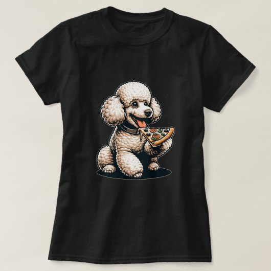 Schattigee Pizza Lover Poedel Hond Puppy Lover T-shirt (Design voorkant)