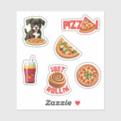 Schattigee Pizza Lovers Stickers - Personaliseer h (Vel)