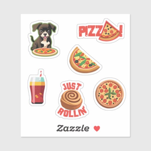 Schattigee Pizza Lovers Stickers - Personaliseer h (Vel)