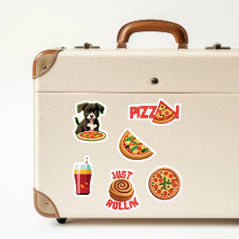 Schattigee Pizza Lovers Stickers - Personaliseer h
