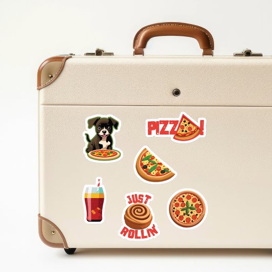 Schattigee Pizza Lovers Stickers - Personaliseer h