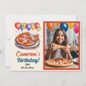 Schattigee Pizza Party Verjaardag gepersonaliseerd Kaart (Achterkant)