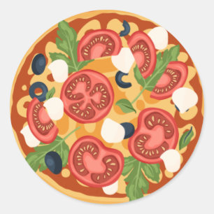 Schattigee pizzaliefhebbers ronde sticker