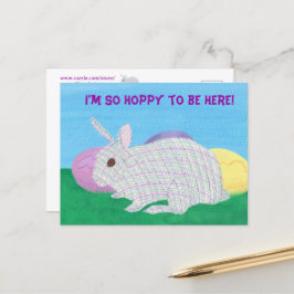 Schattigee Plaid Bunny Ik ben zo blij om hier brie Feestdagenkaart