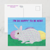 Schattigee Plaid Bunny Ik ben zo blij om hier brie Feestdagenkaart (Voorkant / Achterkant)