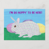Schattigee Plaid Bunny Ik ben zo blij om hier brie Feestdagenkaart (Voorkant)