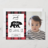 Schattigee Plaid Flanel Patroon Baby Foto 1e Verja Kaart (Voorkant)