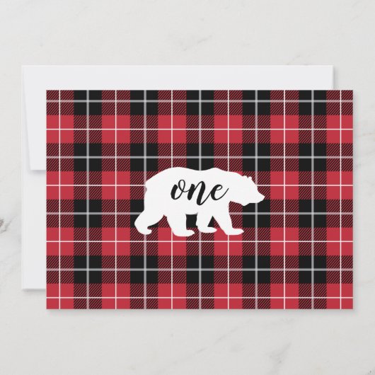 Schattigee Plaid Flanel Patroon Baby Foto 1e Verja Kaart (Achterkant)
