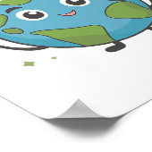 Schattigee Planeet Aarde Gezegde Happy Earth Dag 1 Poster (Hoek)