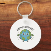 Schattigee Planeet Aarde Gezegde Happy Earth Dag 1 Sleutelhanger (Voorkant)