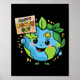 Schattigee Planeet Aarde Gezegde Happy Earth Dag 3 Poster
