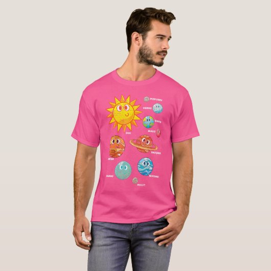 Schattigee planeten Galaxy Outer Space Science Ast T-shirt (Voorkant volledig)