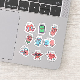 Schattigee platte liefde sticker set