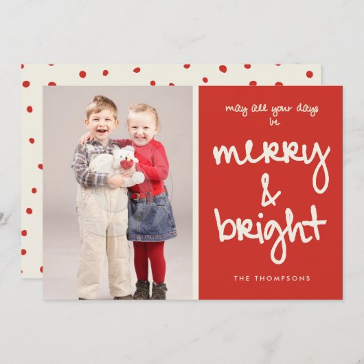 Schattigee Plezier Vrolijk en Helder Foto Feestdagenkaart (Voorkant / Achterkant)