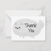 Schattigee pluizige hond dank je kaart