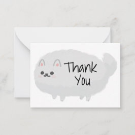 Schattigee pluizige hond dank je kaart notitiekaartje