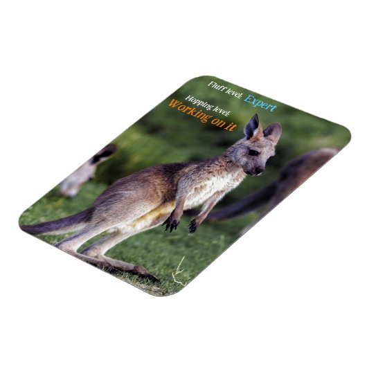 Schattigee pluizige joey Kangaroo Magneet (Linkerzijde)