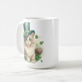 SCHATTIGEE PLUIZIGE KAT GEKLEED VOOR ST PATRICKS D KOFFIEMOK (Voorkant links)